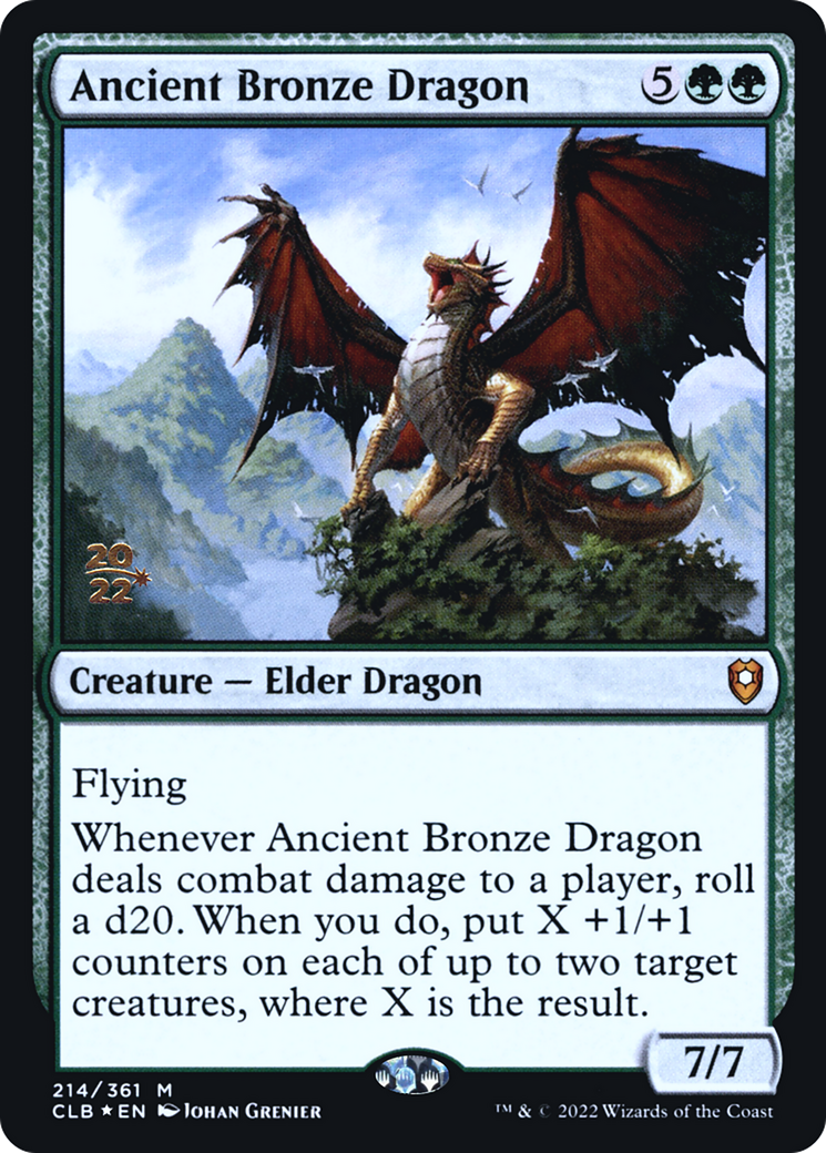 Ancient Bronze Dragon (PRE-214S) - Battle for Baldur's Gate Promos (Prerelease) Foil