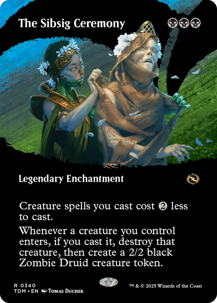 The Sibsig Ceremony (Borderless) (TDM-340) - Tarkir: Dragonstorm: (Showcase) (Borderless) Foil