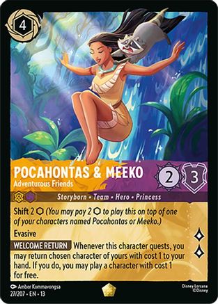 (027/204) Pocahontas & Meeko - Adventurous Friends - Attack of the Vine! Cold Foil