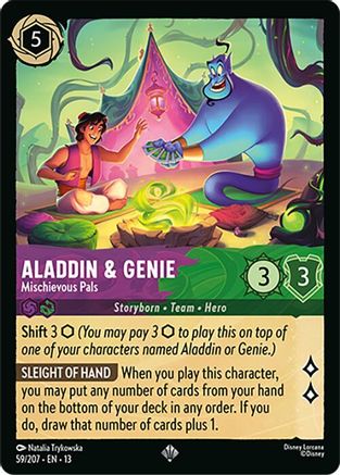 (059/204) Aladdin & Genie - Mischievous Pals - Attack of the Vine! Cold Foil