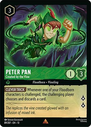 (089/204) Peter Pan - Created by the Vine - Attack of the Vine! Cold Foil