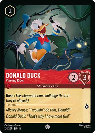 (124/204) Donald Duck - Vineling Rider - Attack of the Vine! Cold Foil
