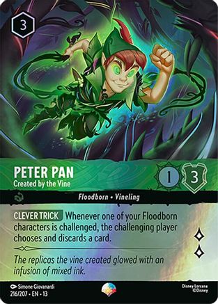 (216/204) Peter Pan - Created by the Vine (Epic) - Attack of the Vine! Holofoil