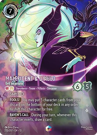 (235/204) Maleficent & Diablo - Evil Incarnate (Enchanted) - Attack of the Vine! Holofoil