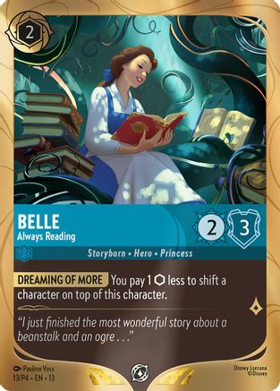 (013) Belle - Always Reading - Disney Lorcana Promo Cards Holofoil