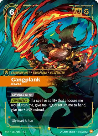 (181/166) Gangplank, Naval (Overnumbered) - Vendetta Foil