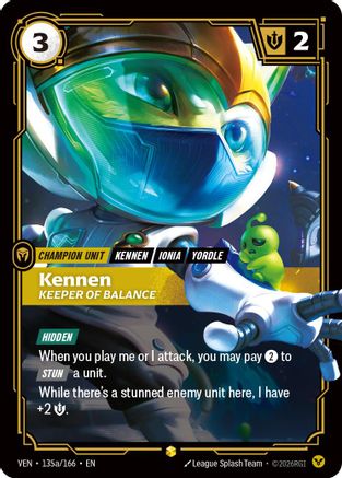(135a/166) Kennen, Keeper of Balance (Alternate Art) - Vendetta Foil