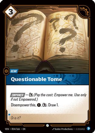 (054/166) Questionable Tome - Vendetta Foil