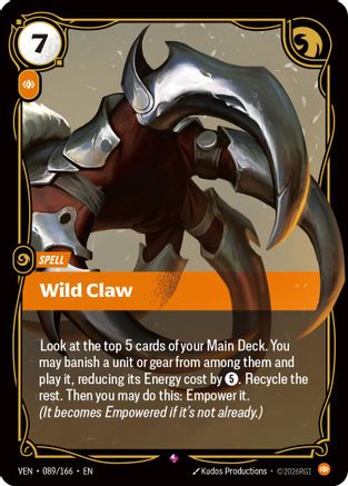 (089/166) Wild Claw - Vendetta Foil