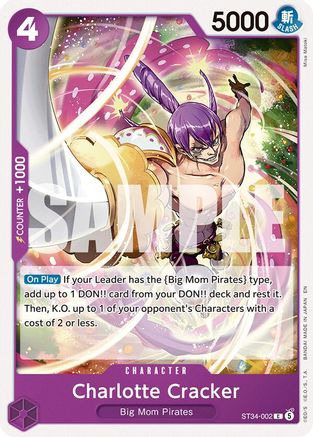 (ST34-002) Charlotte Cracker - Starter Deck 34: PURPLE Charlotte Katakuri - Normal