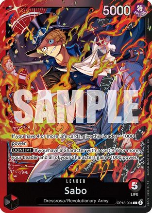 (OP13-004) Sabo - Starter Deck 35: RED/BLACK Sabo - Foil