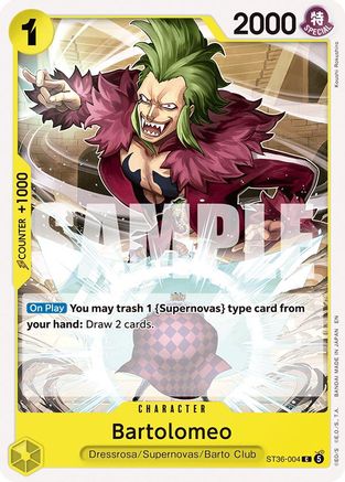 (ST36-004) Bartolomeo - Starter Deck 36: YELLOW Eustass"Captain"Kid - Normal