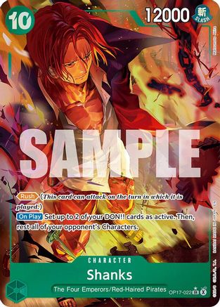 (OP17-022) Shanks (022) (Alternate Art) - The World's Strongest Warriors - Foil