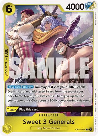 (OP17-114) Sweet 3 Generals - The World's Strongest Warriors - Foil
