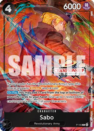 (P-105) Sabo (CS 26-27 Celebration Pack) - One Piece Promotion Cards - Foil