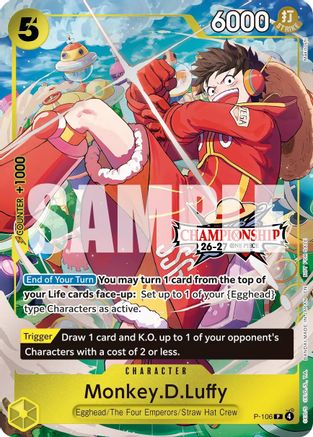 (P-106) Monkey.D.Luffy (CS 26-27 Celebration Pack) - One Piece Promotion Cards - Foil