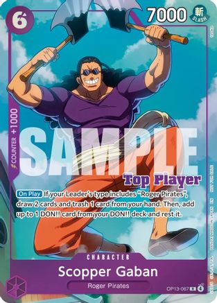 (OP13-067) Scopper Gaban (CS 26-27 Top Player Pack Vol. 1) - One Piece Promotion Cards - Foil