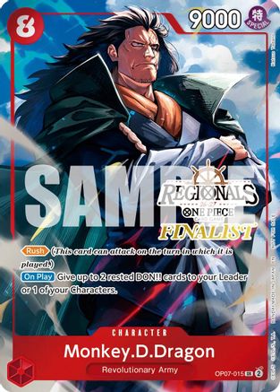 (OP07-015) Monkey.D.Dragon (Regionals Finalist Card Set 26-27 Vol.2) - One Piece Promotion Cards - Foil