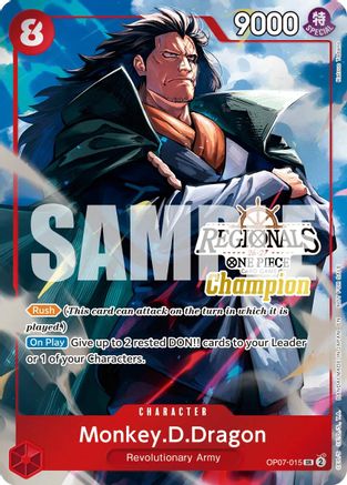 (OP07-015) Monkey.D.Dragon (Regionals Champion Card Set 26-27 Vol.2) - One Piece Promotion Cards - Foil