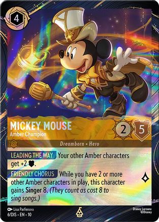 (006) Mickey Mouse - Amber Champion - Disney Lorcana Promo Cards Holofoil