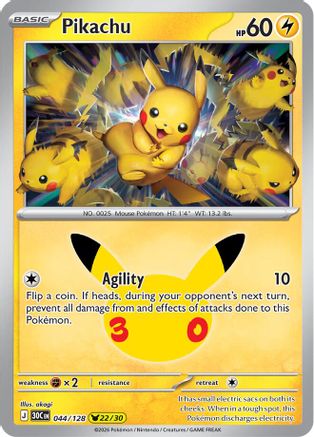 Pikachu (44/128) - ME 30th Celebration Holofoil - None