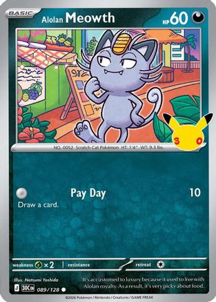 Alolan Meowth (89/128) - ME 30th Celebration Holofoil - Common