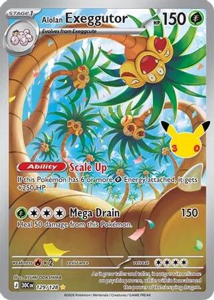 Alolan Exeggutor (129/128) - ME 30th Celebration Holofoil - Illustration Rare