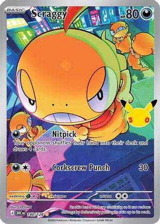 Scraggy (140/128) - ME 30th Celebration Holofoil - Illustration Rare