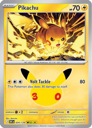 Pikachu (24/128) - ME 30th Celebration Holofoil - Pikachu Rare