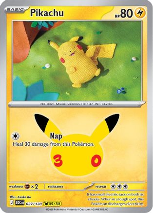 Pikachu (27/128) - ME 30th Celebration Holofoil - Pikachu Rare