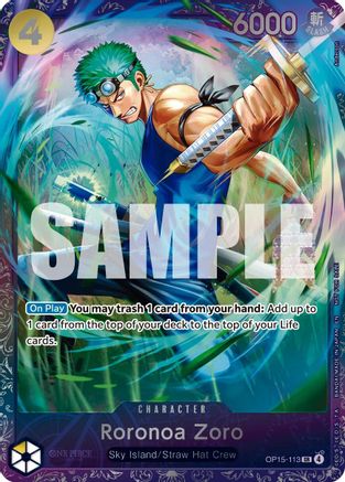 (OP15-113) Roronoa Zoro (Treasure Cup August 2026) - One Piece Promotion Cards - Foil