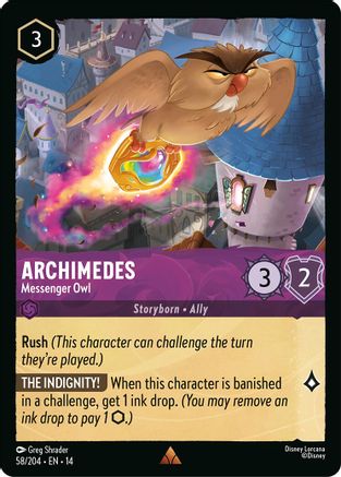 (058/204) Archimedes - Messenger Owl - Hyperia City Cold Foil