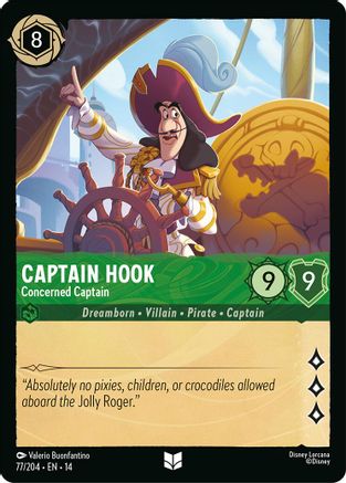 (077/204) Captain Hook - Concerned Captain - Hyperia City Cold Foil