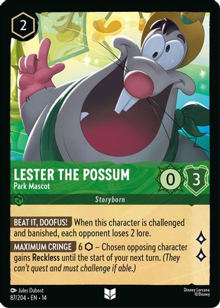 (087/204) Lester the Possum - Park Mascot - Hyperia City Normal