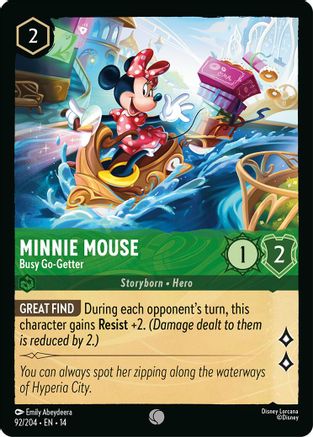 (092/204) Minnie Mouse - Busy Go-Getter - Hyperia City Cold Foil