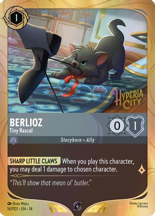 (014) Berlioz - Tiny Rascal - Disney Lorcana Promo Cards Holofoil