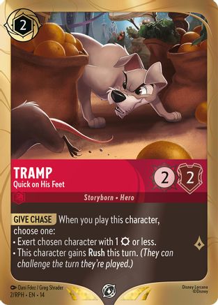(002) Tramp - Quick on His Feet - Disney Lorcana Promo Cards Holofoil