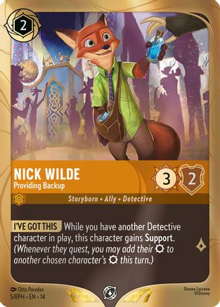 (005) Nick Wilde - Providing Backup - Disney Lorcana Promo Cards Holofoil