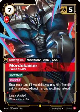 (020a/167) Mordekaiser, Twice Slain (Alternate Art) - Radiance Foil