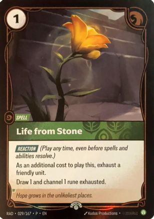 (029/167) Life from Stone - Riftbound Organized Play Promotional Cards Foil