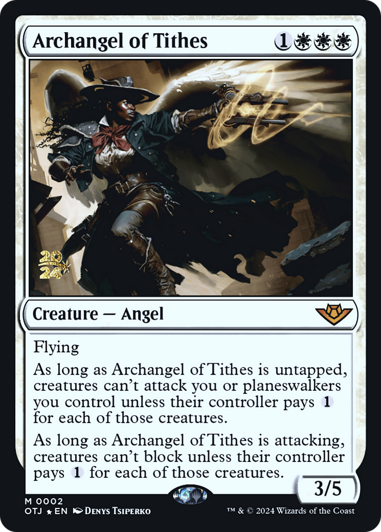 Archangel of Tithes (PRE-002) - Outlaws of Thunder Junction Promos (Prerelease) Foil