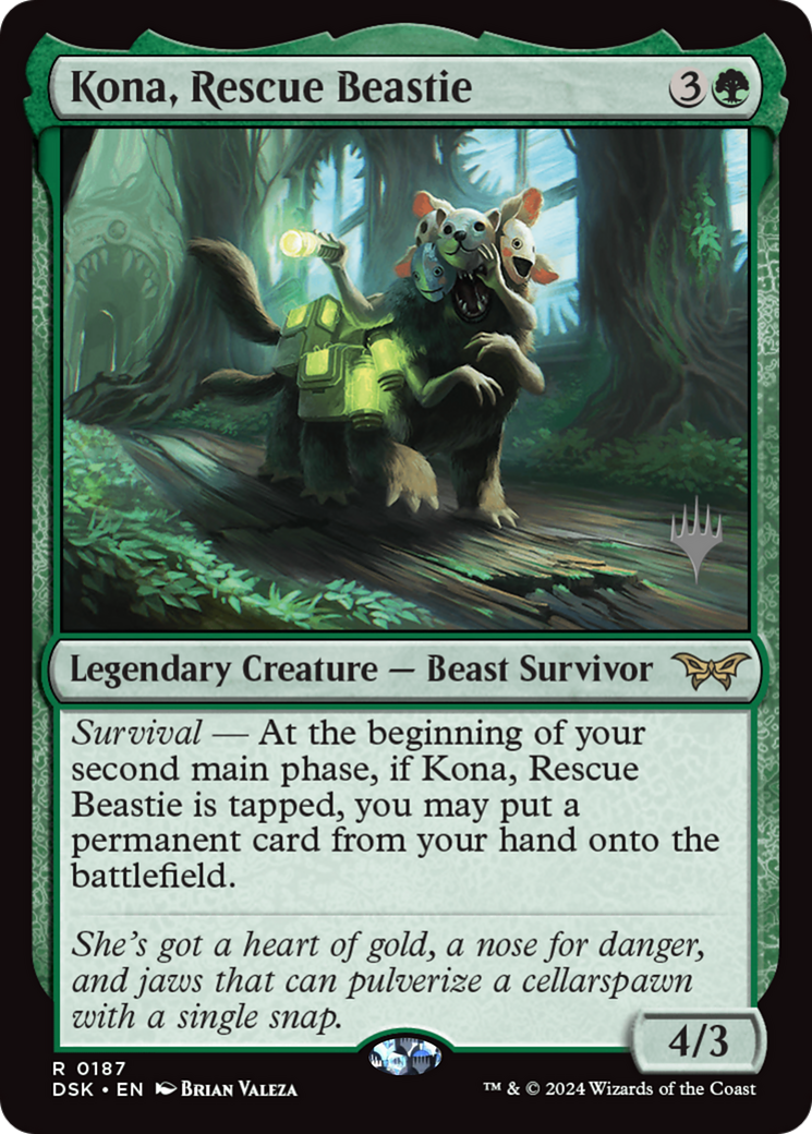 Kona, Rescue Beastie (0187) (PPDSK-187) - Duskmourn: House of Horror Promos Foil (Promo Pack)