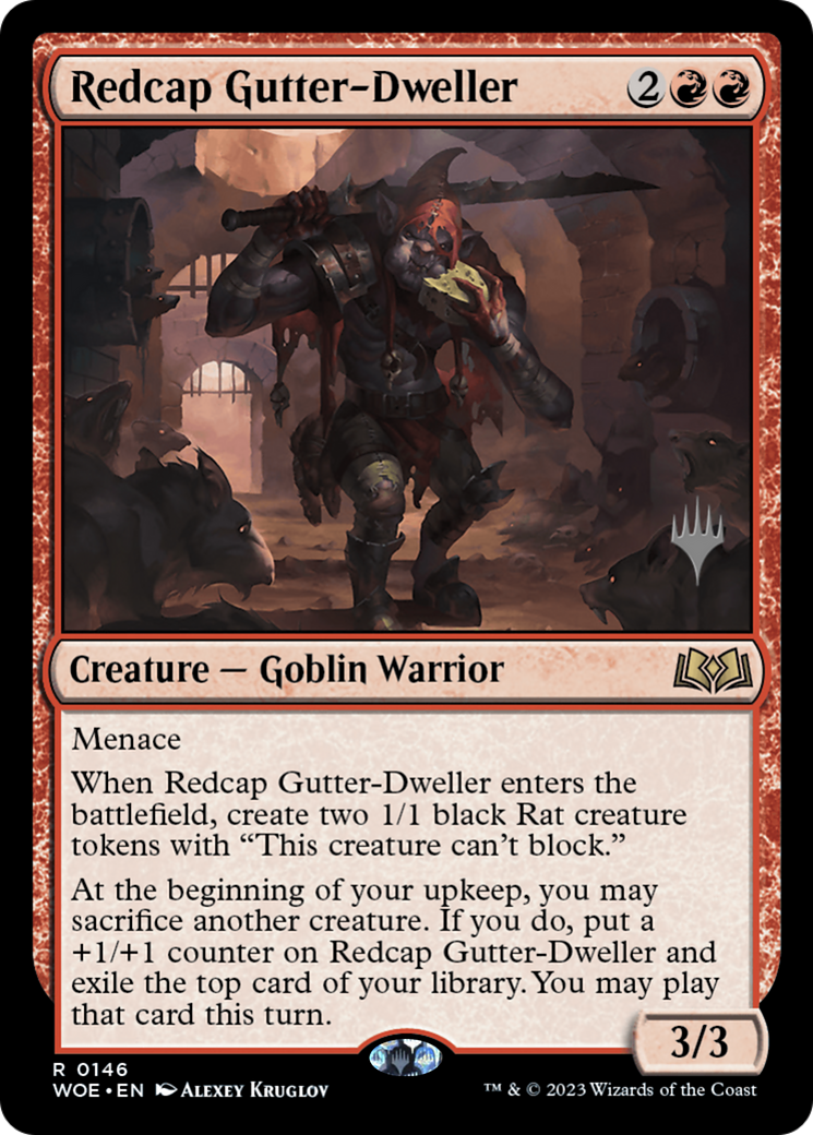 Redcap Gutter-Dweller (PPWOE-146P) - Wilds of Eldraine Promos (Promo Pack)