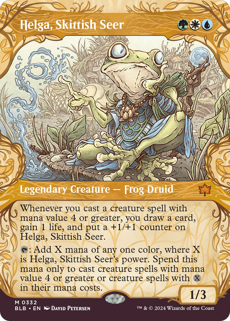 Helga, Skittish Seer (Borderless)(BLB-332) - Bloomburrow: (Showcase)