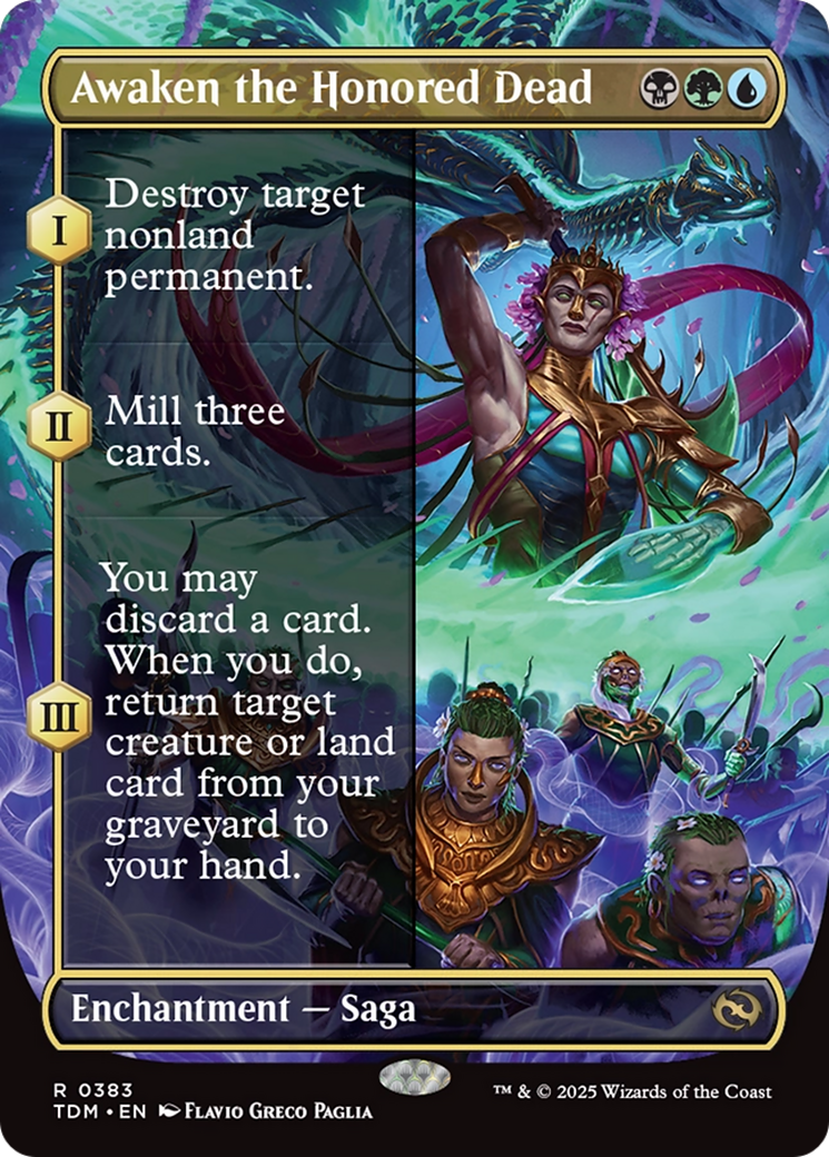 Awaken the Honored Dead (Borderless) (TDM-383) - Tarkir: Dragonstorm (Borderless) Foil