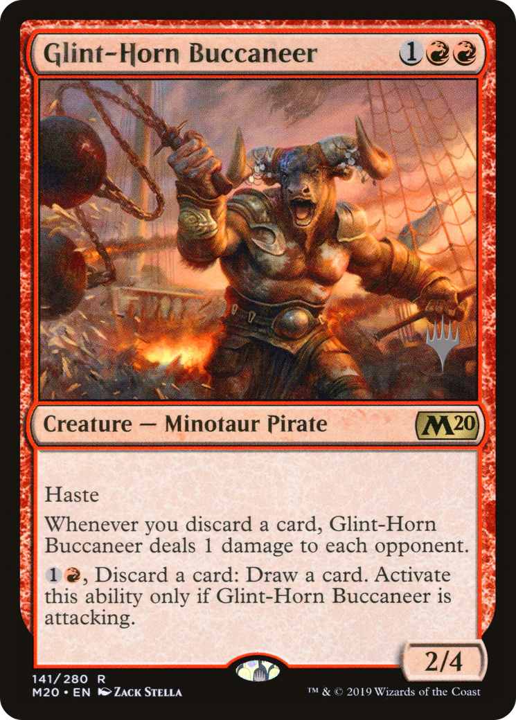 Glint-Horn Buccaneer (PPM20-141P) - Core Set 2020 Promos (Promo Pack) Foil