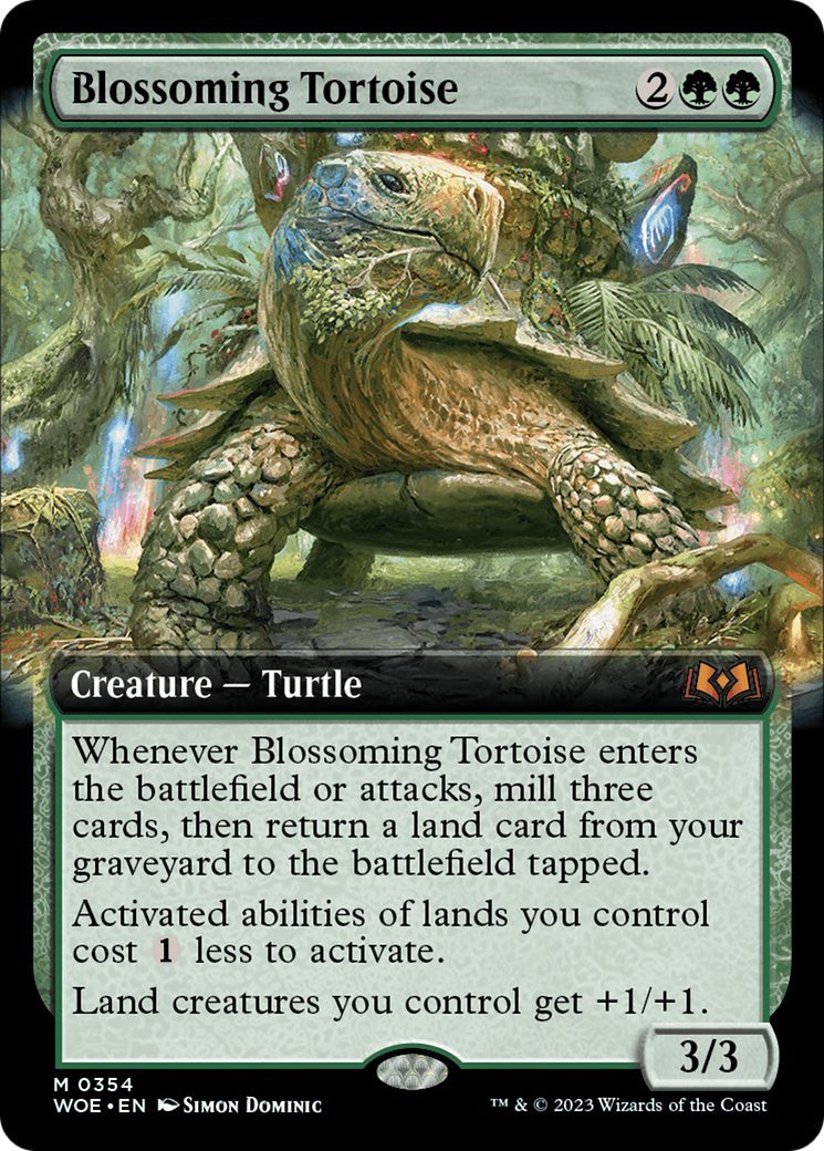 Blossoming Tortoise (WOE-354) - Wilds of Eldraine: (Extended Art)