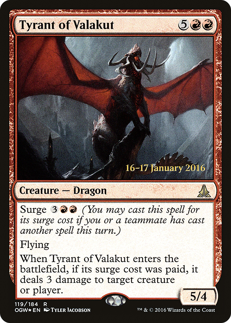 Tyrant of Valakut (PRE-119S) - Oath of the Gatewatch Promos (Prerelease) Foil