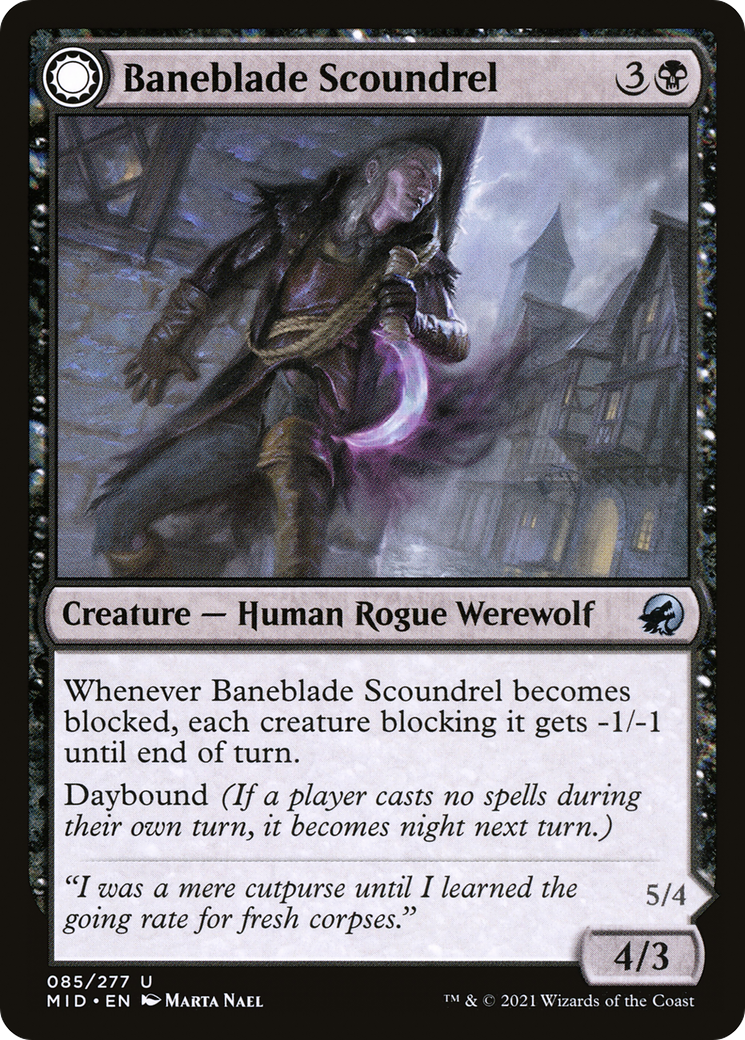Baneblade Scoundrel // Baneclaw Marauder (MID-085) - Innistrad: Midnight Hunt: (Double Faced Transform)
