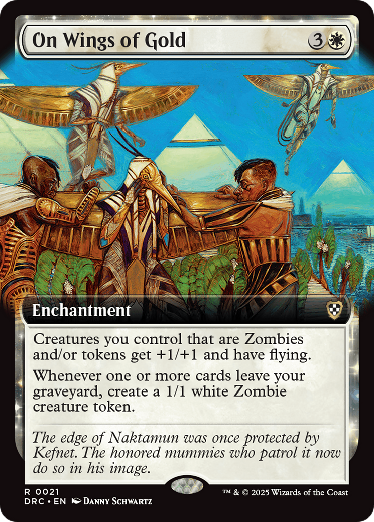 On Wings of Gold (Extended Art) (DRC-021) - Commander: Aetherdrift: (Extended Art)